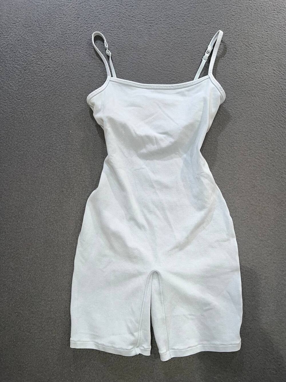 SKIMS Blue Cotton Rib bodysuit Y2K preppy babydoll Romper Size XS A011073